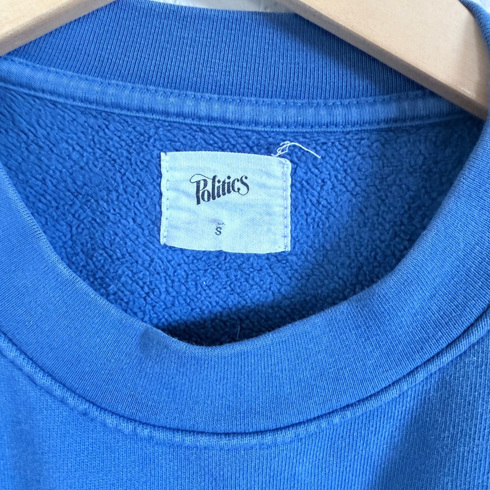Politics Smiley Face Sweatshirt Blue Cotton‎ Fleece Made in USA Small - Picture 2 of 8